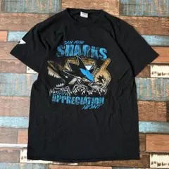ビンテージ　古着　NHL ホッケー　SHARKS シャークス　メンズtシャツ 黒