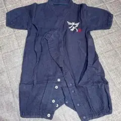 ワゴンSALE❣️ベビー　キッズ　子供　甚平　半袖　トンボ　ネイビー　50〜60