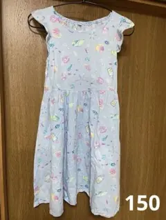 ワンピース150 綿100 ノースリーブ半袖　スカート　140 160