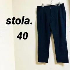 【ストラ】 ボトムス パンツ オフィス ネイビー 柄パンツ L 上品 L