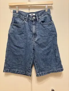 ユニクロ　デニム　ショートパンツ インディゴブルー サイズ22