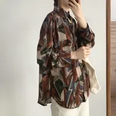 【ノーブランド】総柄シャツ