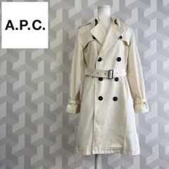 【A.P.C】38サイズ しっかりした生地感 トレンチコート アイボリー白