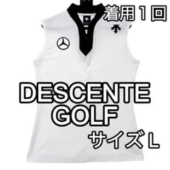 デサントゴルフ×ベンツ　企業　着用１回　ハーフジップスリーブレスシャツ　サイズＬ