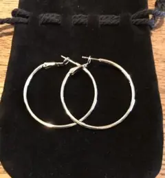 シルバーフープピアス（大）