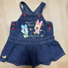 デニムサロペット　ワンピース　ジャンスカ　90 ディズニー　ミニー　デイジー