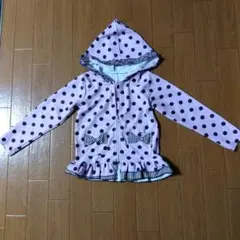 水玉 ドット フード ラッシュガード 110 マザウェイズ パーカー