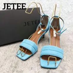 新品✨JETEE ジェテ スエード アンクルストラップサンダル 37 ブルー