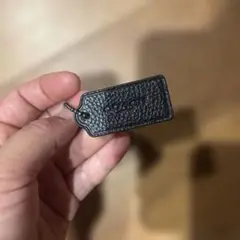 coachブラック レザー キーホルダー