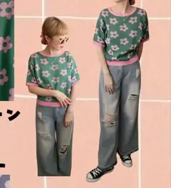 しまむら みきっぺコラボ ハナガラニット LL デイジー柄新品