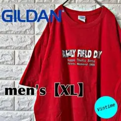 AM78【GILDAN】プリントTシャツ【メンズXL】レッド