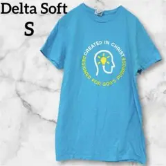 レア✨Delta Soft 【S】　Tシャツ 半袖カットソー　水色　クルーネック