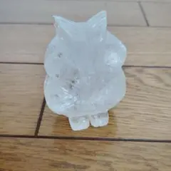 （日）迄セール　 天然水晶のフクロウの置物