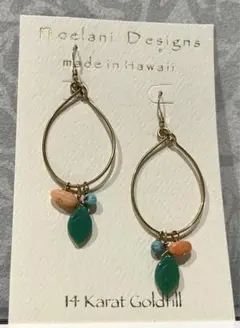 新品未使用　ノエラニハワイ　ピアス　サンゴ 血赤珊瑚 ちあかさんご サンゴ ピアス 枝 ナチュラルコーラル
