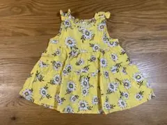 花柄黄色ノースリーブワンピース　90cm 未使用