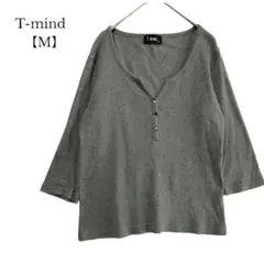 【T-mind／ティーマインド】カットソー　七分丈　ストレッチ　リブ　Mサイズ