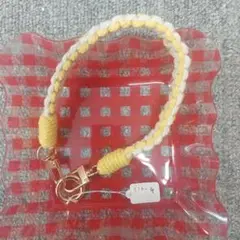ツイスト編みストラップ（黄色と白）