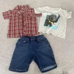 110 ユニクロ　デニムパンツ　トップスセット