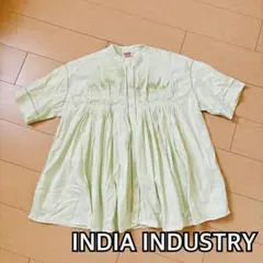 INDIA INDUSTRY ピンタックシャツ ライム ライトグリーン サイズ1