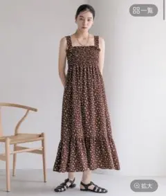 LOWRYSFARM シャーリングワンピース