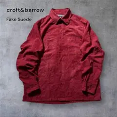 【1689】croft&barrowフェイクスエードシャツ無地ノームコア赤Y2K
