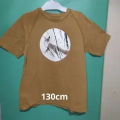 ブラウン狐プリントTシャツ 130cm