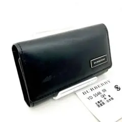 58【美品/日本製】BURBERRY レザー3連キーケース ノバチェック 本革
