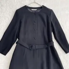 シェルシェ フォーマル ワンピース 13号 ブラック 礼服 喪服 ベルト付日本製