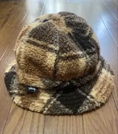 Stussy フリース チェック バケットハット