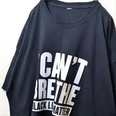アイキャントブリーズ ブラックライヴズマスター Tシャツブラック黒2XL古着