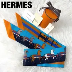 極美品 箱付き✨エルメス ツイリー ロカバール シルク100%