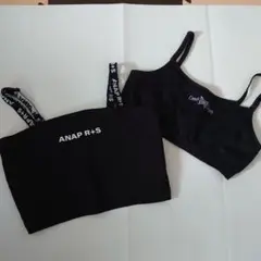 黒ベアトップ　黒キャミ　２枚セット