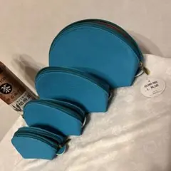 値下げ500円Gale Lane 青色ポーチセット 4つのサイズ