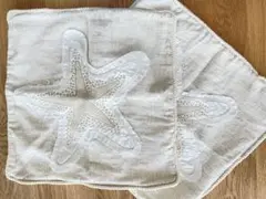 刺繍クッションカバー　2枚　シースター　ニトリ　お洒落　ワッペン　45×45