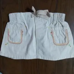 ホワイト刺繍スカート リボン付き