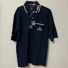 【新品、DUNLOP MOTORSPORT】ロゴ入りポロシャツ　ネイビー　M