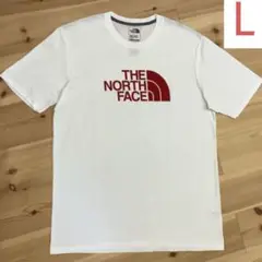ザノースフェイス　白　Tシャツ　半袖　L ロゴ赤　夏　美品