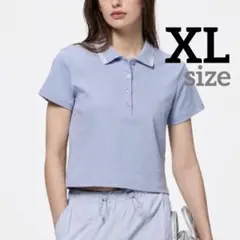 ラインポロシャツ 半袖 ブルー XL ジーユー GU