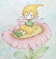 手描きイラスト　花の妖精　オリジナル