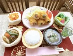 ミニチュアフード　梅と大葉のカツ　定食セット