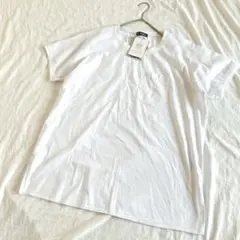 新品　メンズ　アイリッシュリネン　Tシャツ　ホワイト　ポケット　リサイクルリネン
