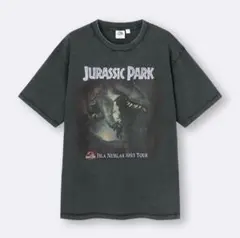 新品タグ付 GU ジュラシック・パーク Tシャツ Lサイズ グレー 完売サイズ