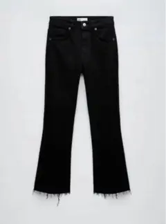ZARA クロップドデニム　アンクルデニム　ブラックくるぶし丈