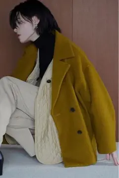 CLANE オーバー ライン ダブル コート