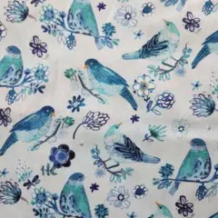 セール生地！ディアステラ 小鳥と花柄 コットン生地