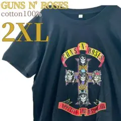 新品GUNS N' ROSES Tシャツ バンドT 2XL ロックT 黒コットン