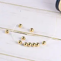 ★ ビーズ ステンレス鋼 鋼球 ゴールドトーン 外径4mm穴径2.5mm 10個