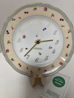 【希少品】【レトロ品】【新品未使用】Noritake 花柄 皿時計（掛け/置き）
