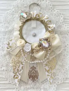 ୨୧1575 ハンドメイド 痛ロゼット♡アイボリー×ホワイト