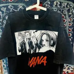 漫画 NANA ティーシャツ ダメージ加工 グレーブラック 漫画 ロック
